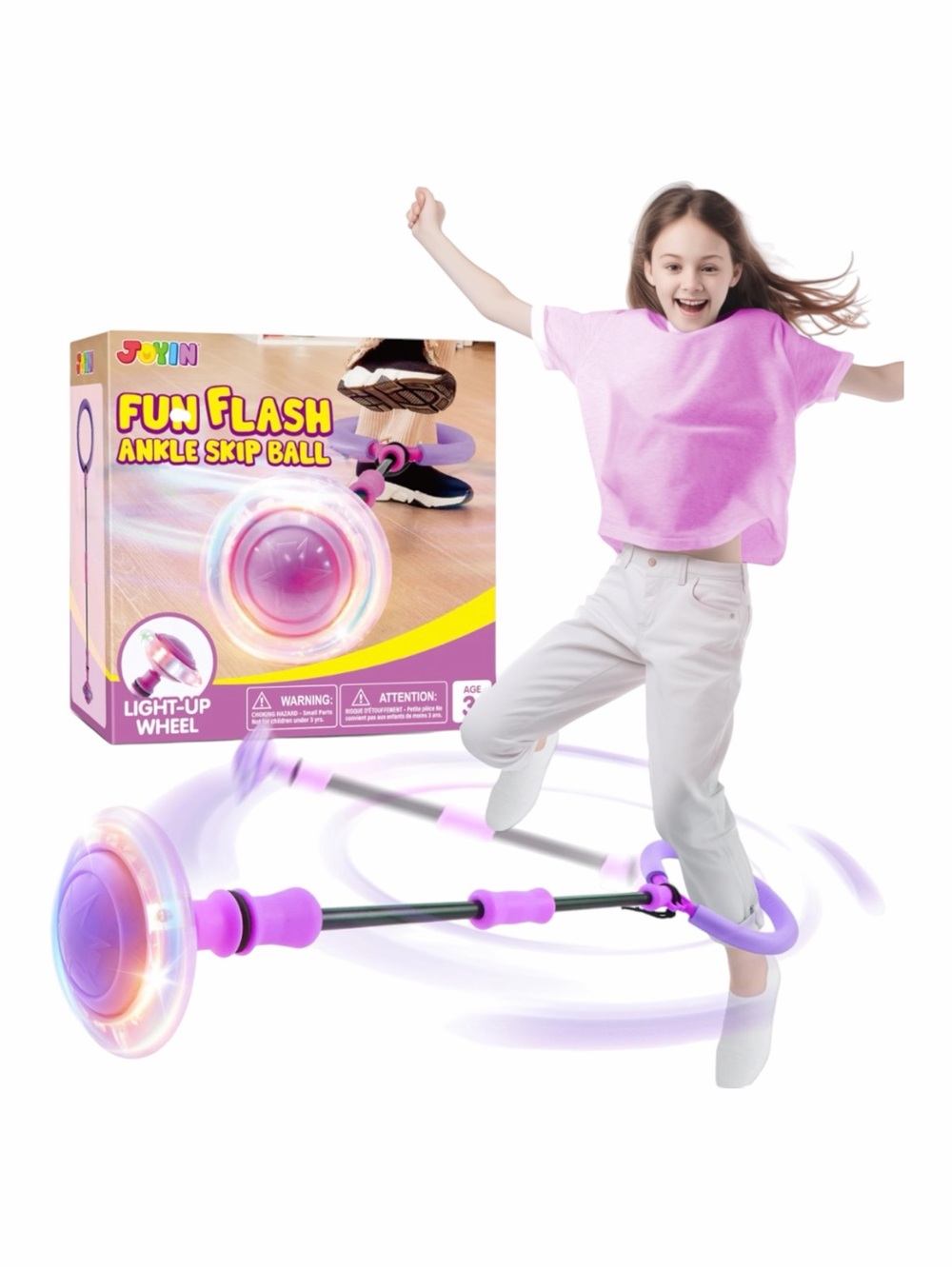 Purple Fun Flash Ankle Skip Ball - Light-Up Kids Toy